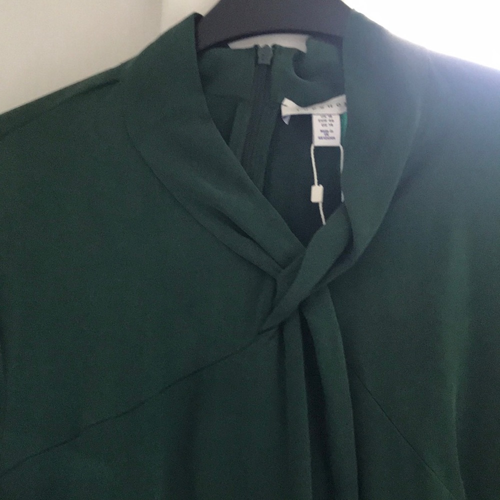 Topshop Green Silk Dress